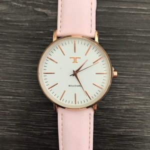 Pink leather tayroc watch